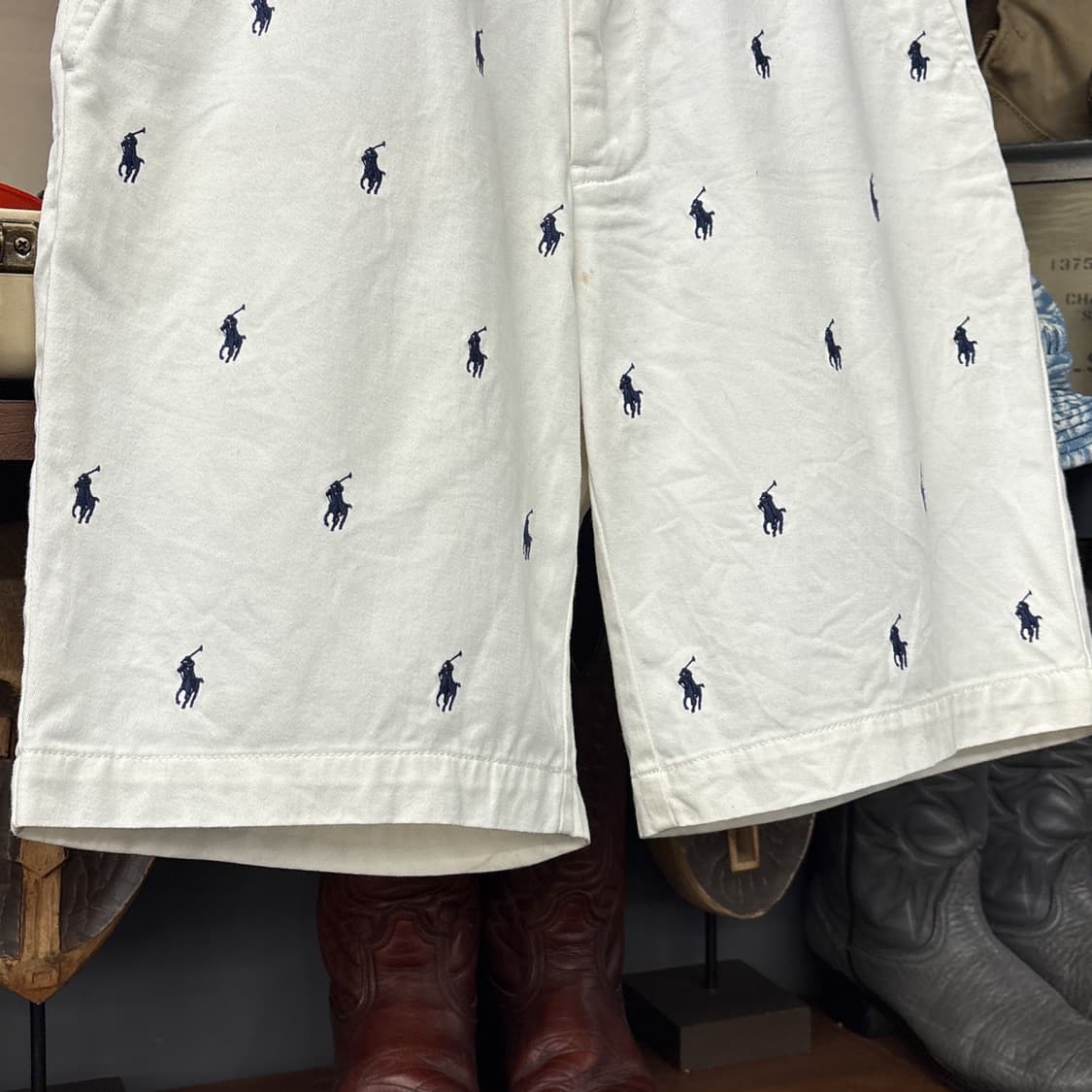 90s 폴로 랄프로렌 시그니처 포니자수 올오버 쇼츠팬츠 N1107   상품이미지4