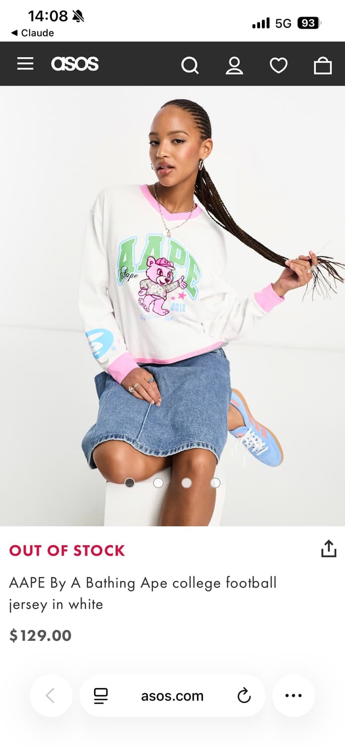 AAPE by Bape 하키저지 롱슬리브 XXS (실제 스몰-미디엄) 상품이미지8