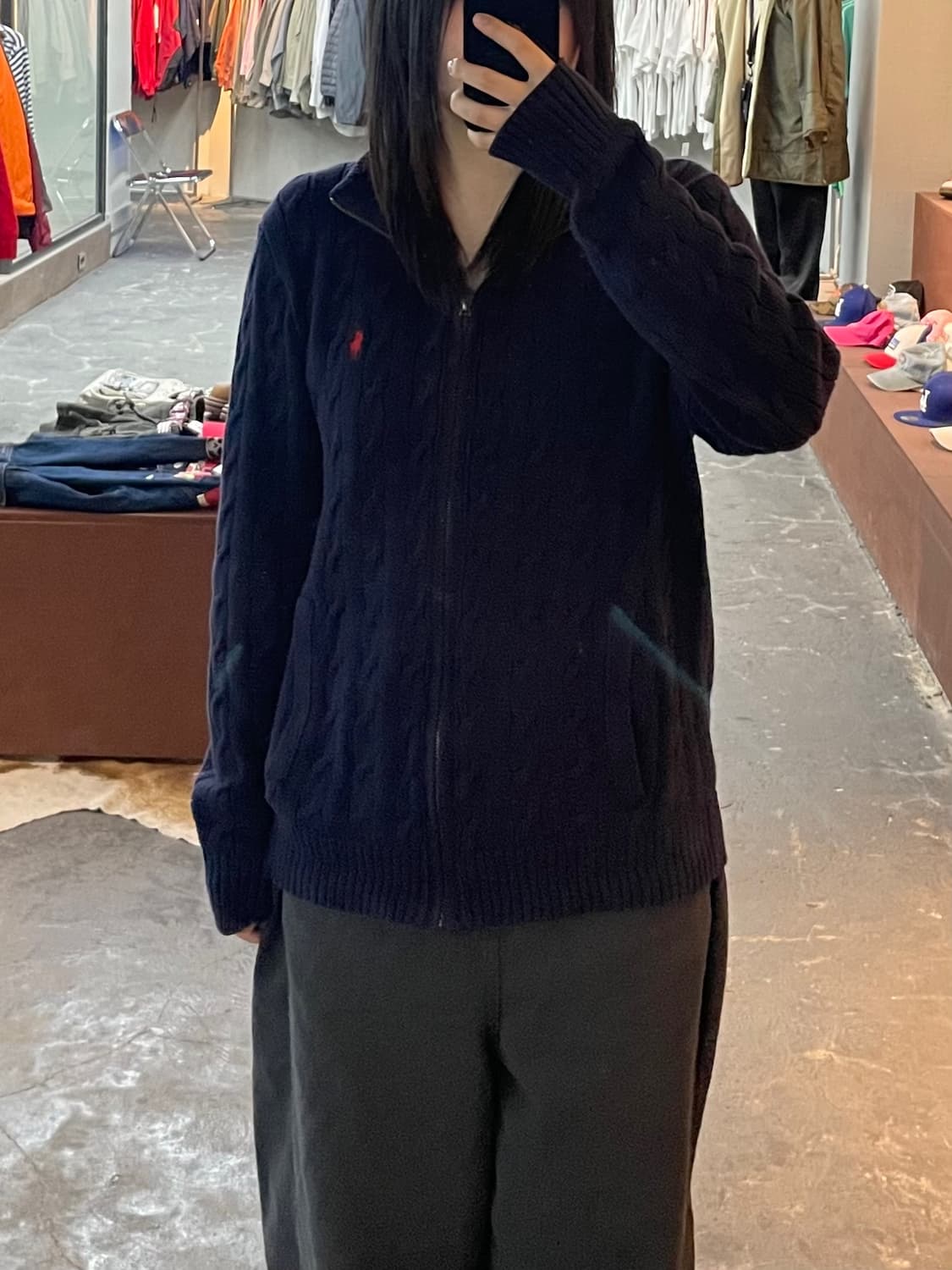 폴로 랄프로렌 네이비 반집업 니트 H2034 상품이미지1