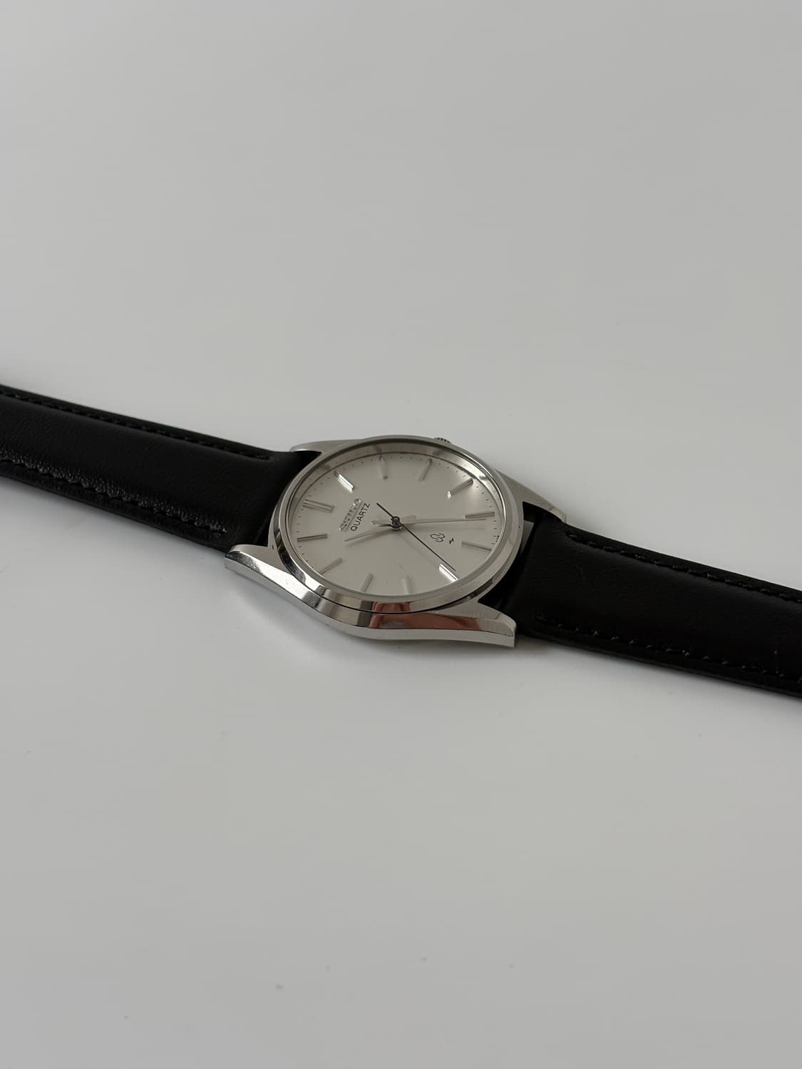 세이코 1980년대 빈티지 시계 린넨 다이얼 실버 쿼츠 남성 상품이미지6