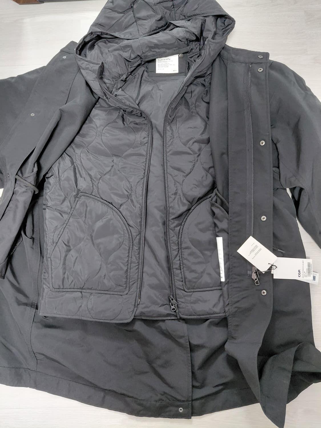 코드그라피 피쉬테일 롱파카 블랙 상품이미지2