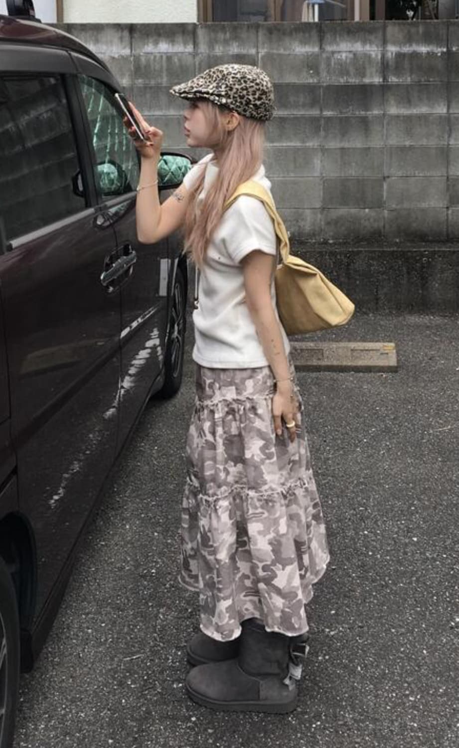 시즈너블 카모플라쥬 캉캉 롱 스커트 상품이미지2