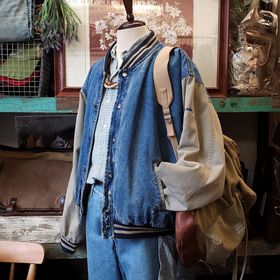 폴로 캔버스 레더 백팩 마운틴 백팩 랄프로렌 럭비 라인 상품이미지2