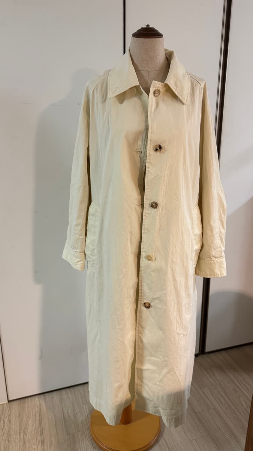 하네 벨티드 롱 트렌치 코트   에크루 (크림 색상) 상품이미지8