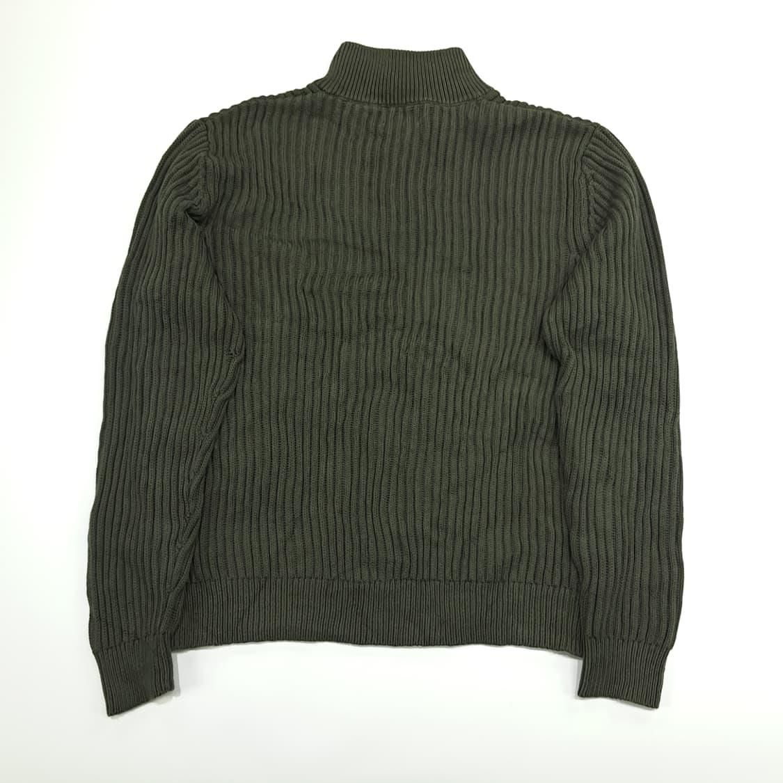 CN941 M 엘엘빈 올리브그린 코튼 헨리넥 긴팔 니트 스웨터 상품이미지8