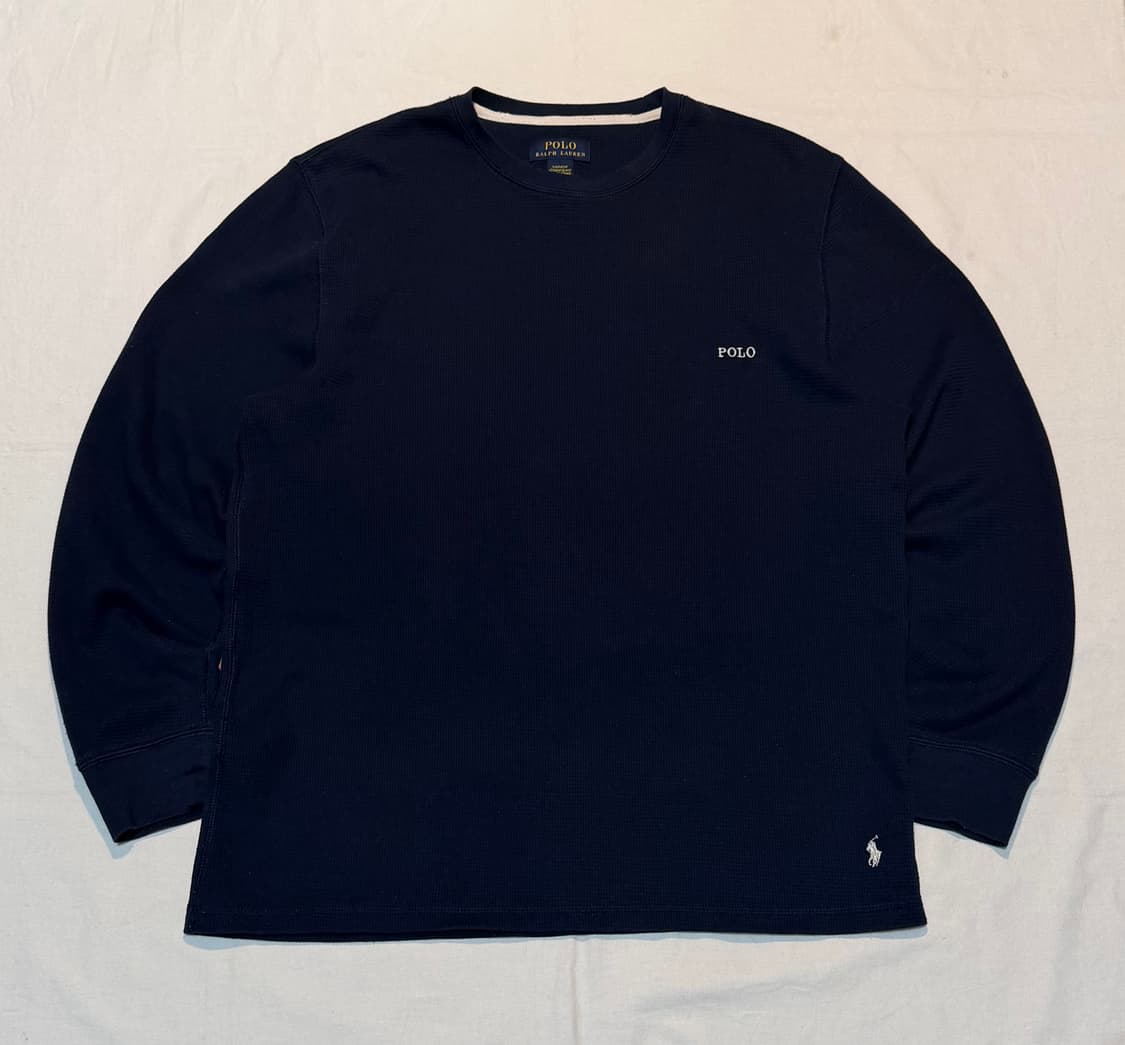 폴로 랄프로렌 바텀로고 와플 써멀 롱슬리브 네이비 상품이미지1
