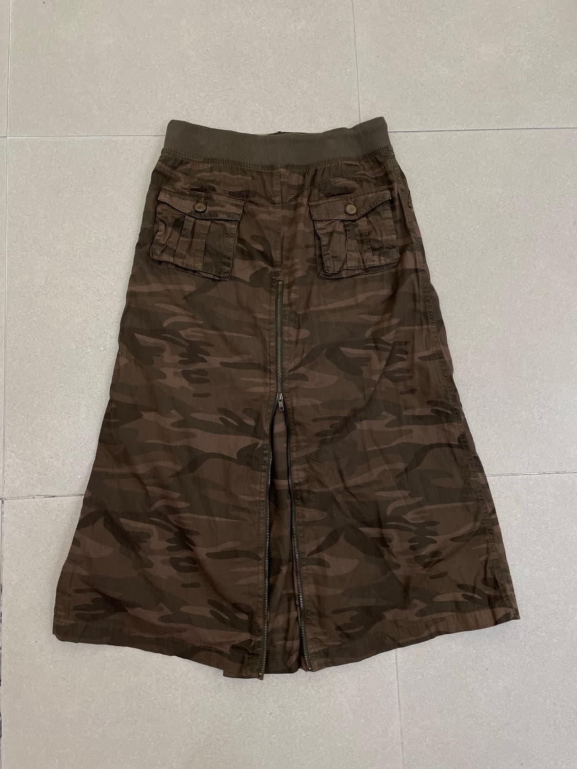 카모 지퍼 롱스커트 상품이미지5