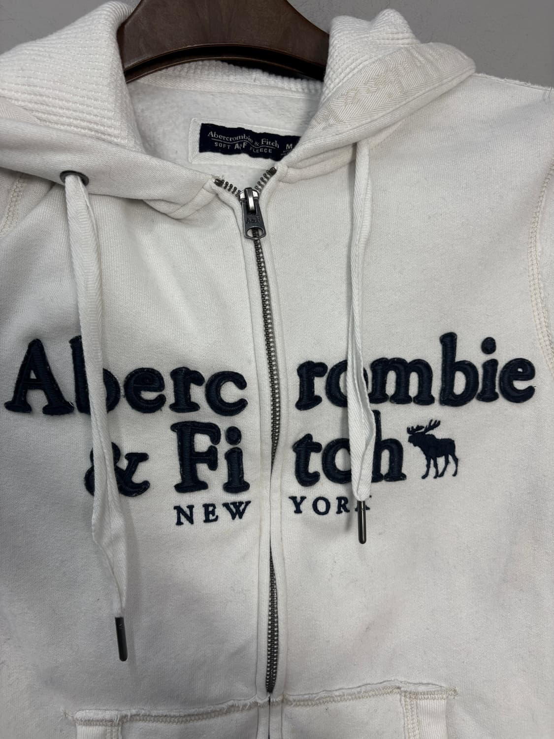 아베크롬비 y2k 화이트 후드집업 A3632 상품이미지3