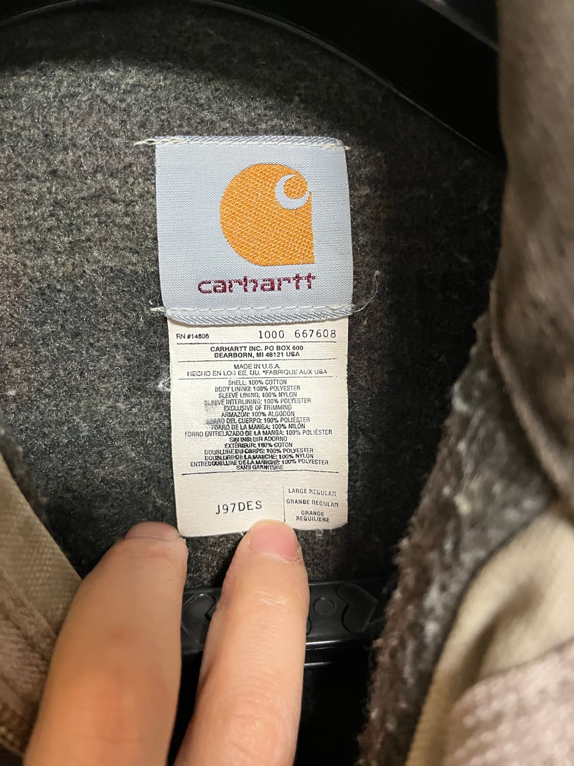 00년도 칼하트 j97 디트로이트 자켓 데저트des L사이즈 판매 상품이미지6