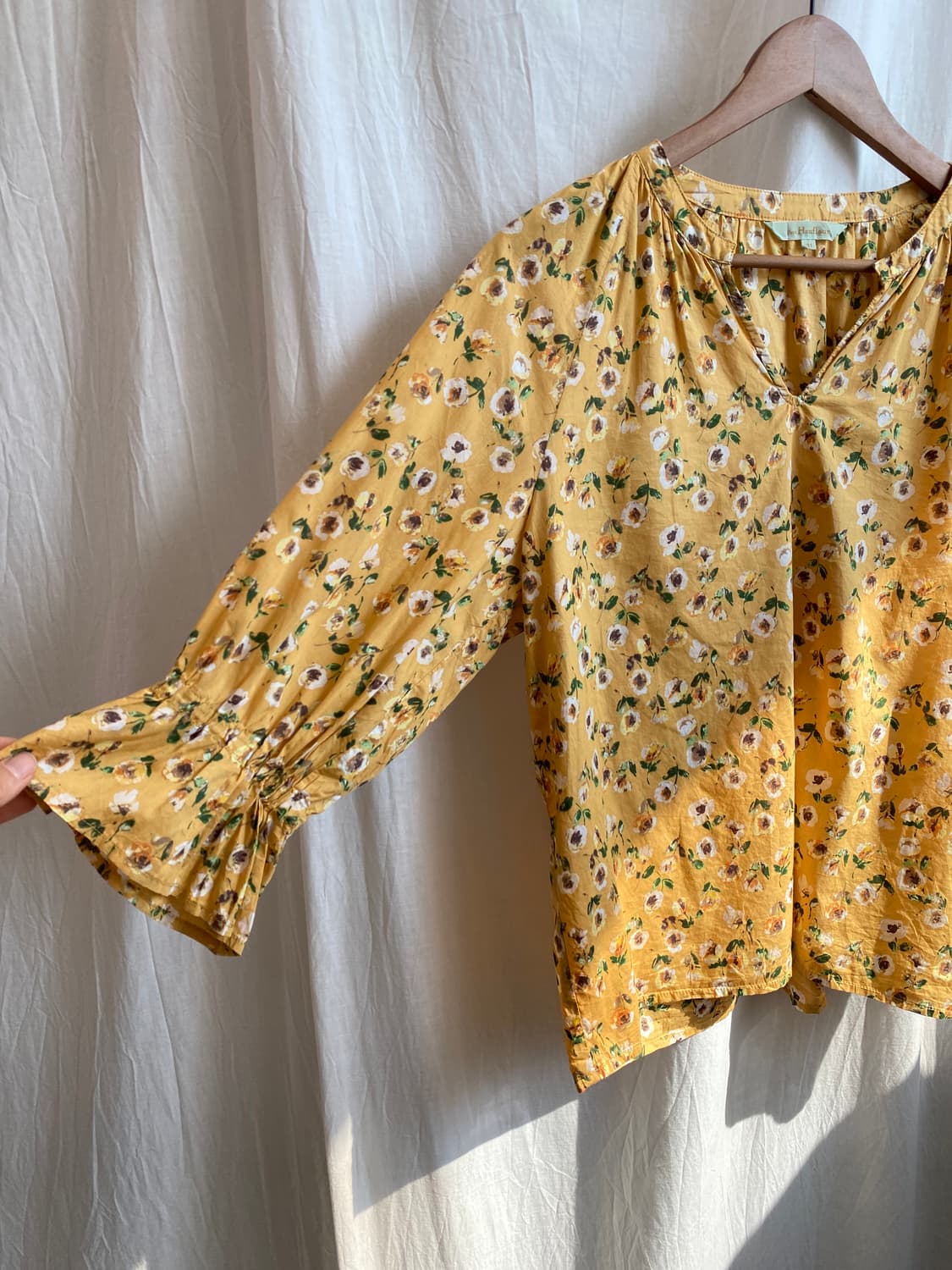 옐로우 플라워 7부블라우스(L) 상품이미지6