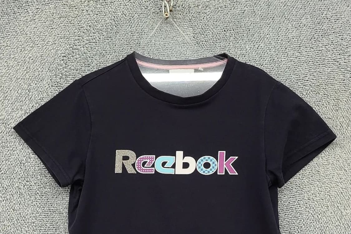 리복 Y2K 로고 프린팅 블랙 반팔티 L 상품이미지3