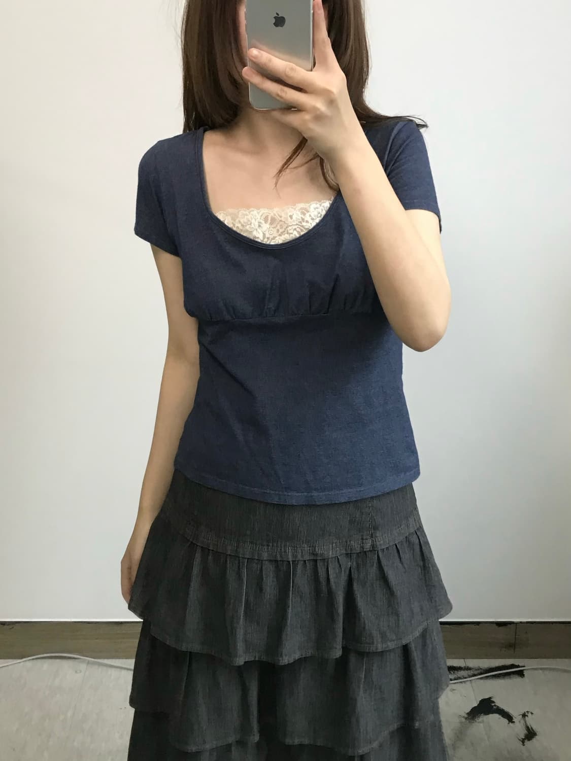 빈티지 레이스 티셔츠 상품이미지1