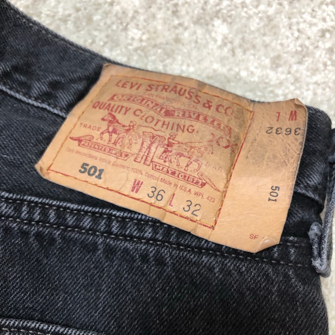 90s 빈티지 리바이스 501 블랙(흑청) USA 상품이미지7