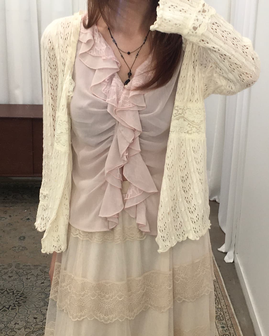 아이보리 크로쉐 가디건 상품이미지5