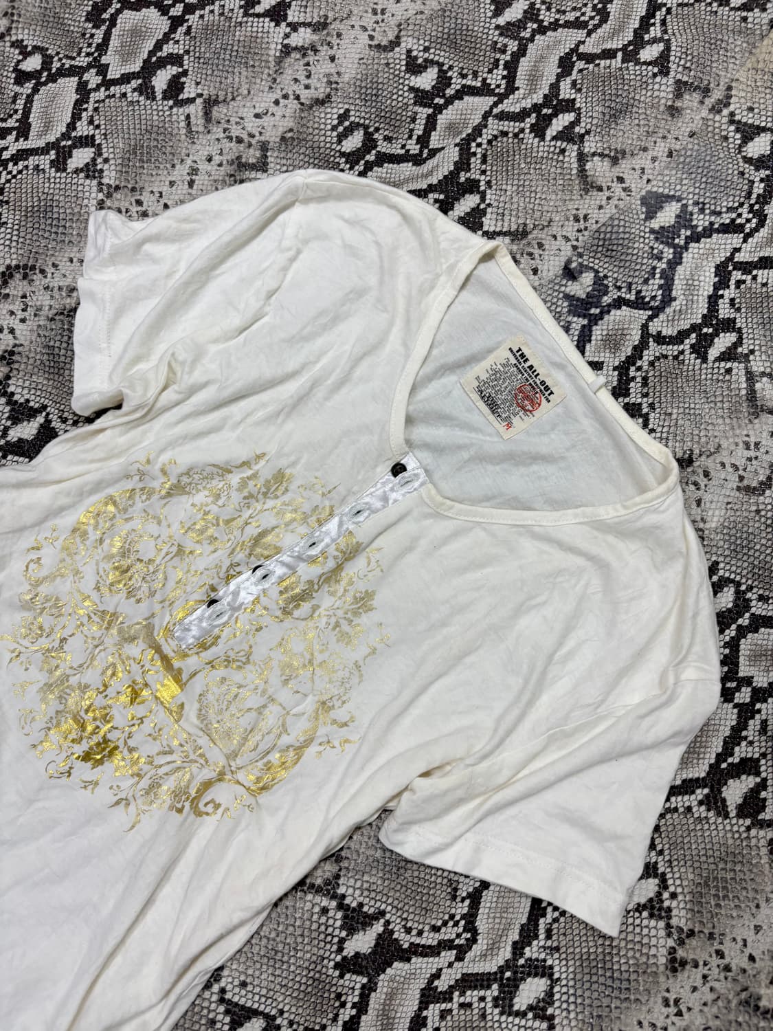 “Vintage”00’s Mood Glitter Print White T 상품이미지4