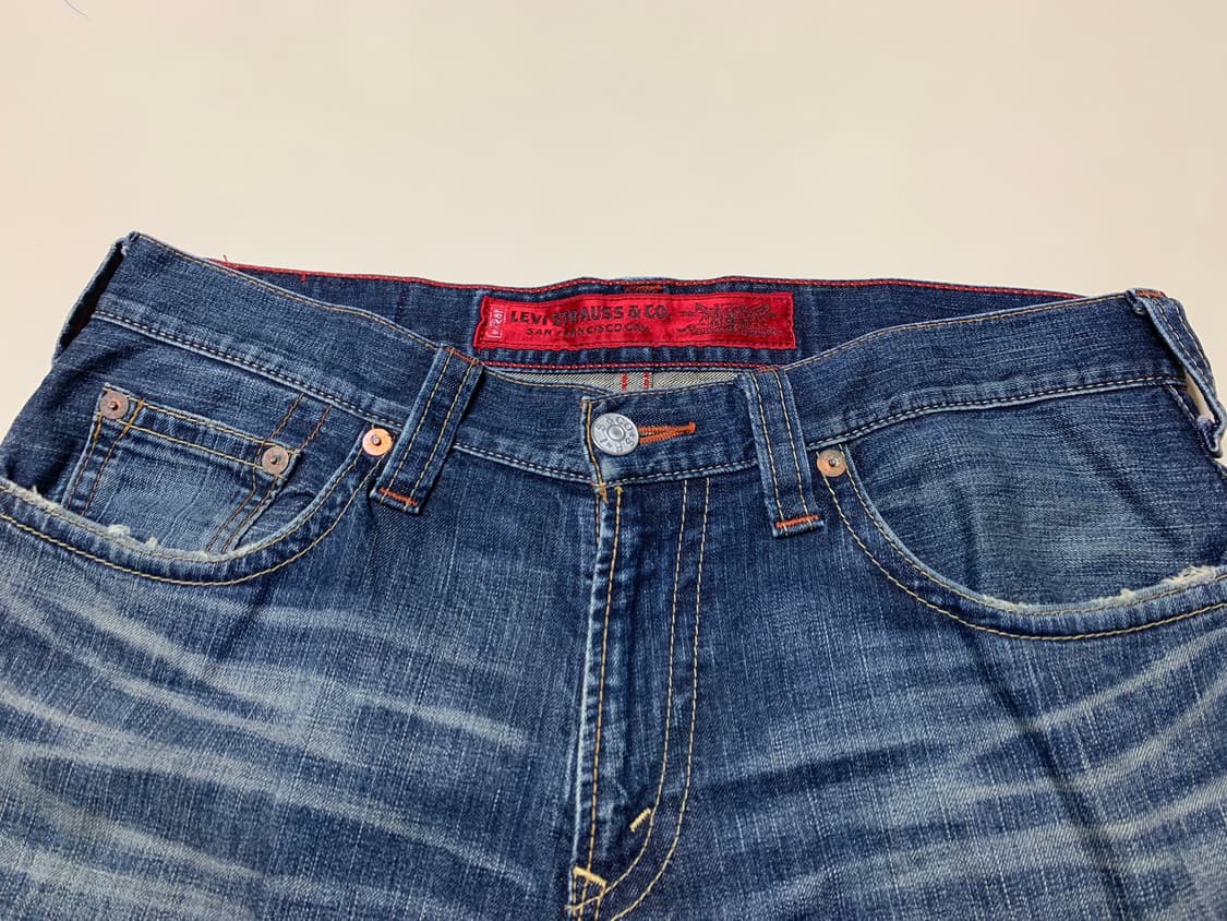 리바이스 재팬라인 507 셀비지 세미 부츠컷 워싱 데님 팬츠 상품이미지3