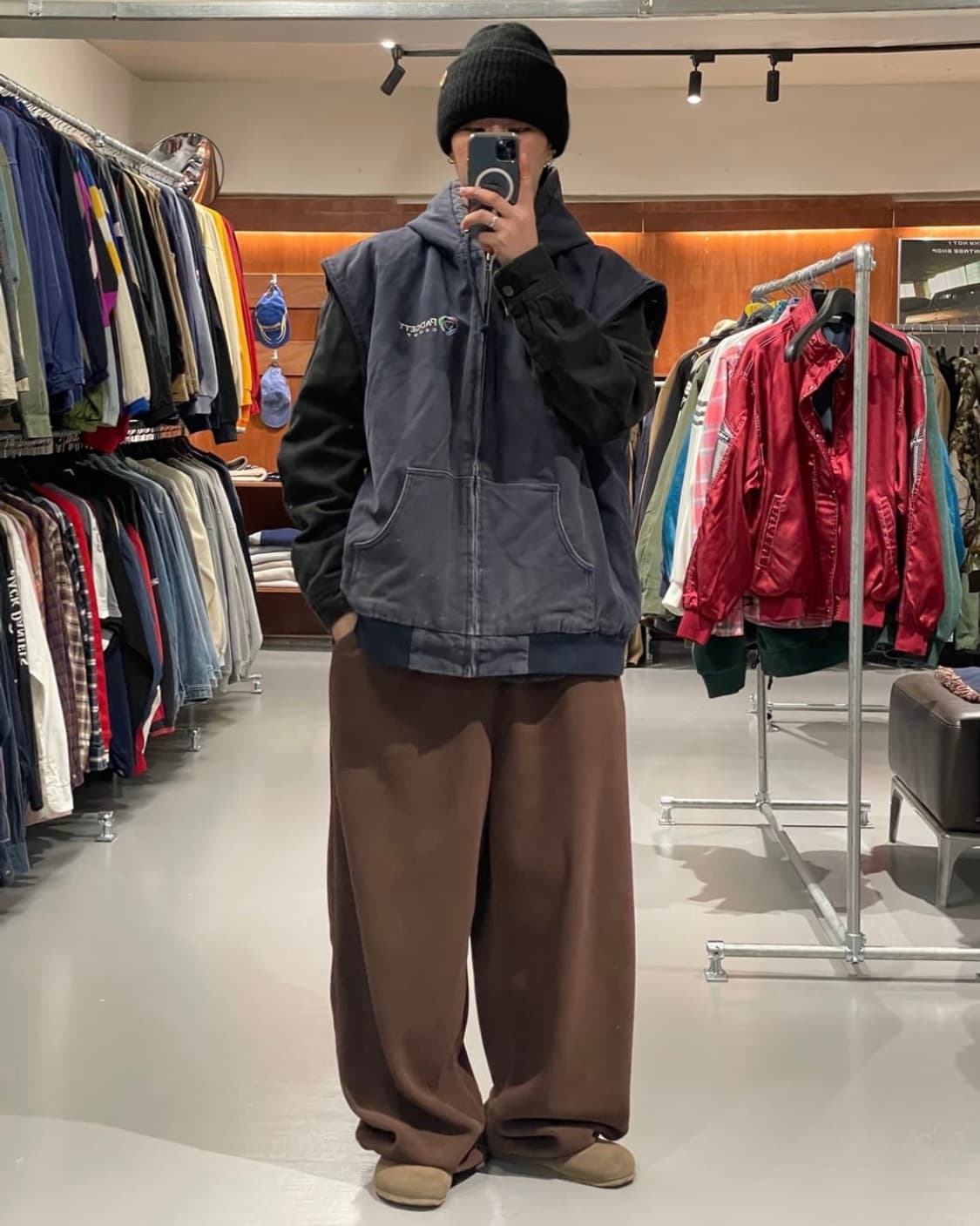 빈티지 엑티브 후드 워크 베스트 조끼 자켓 상품이미지4