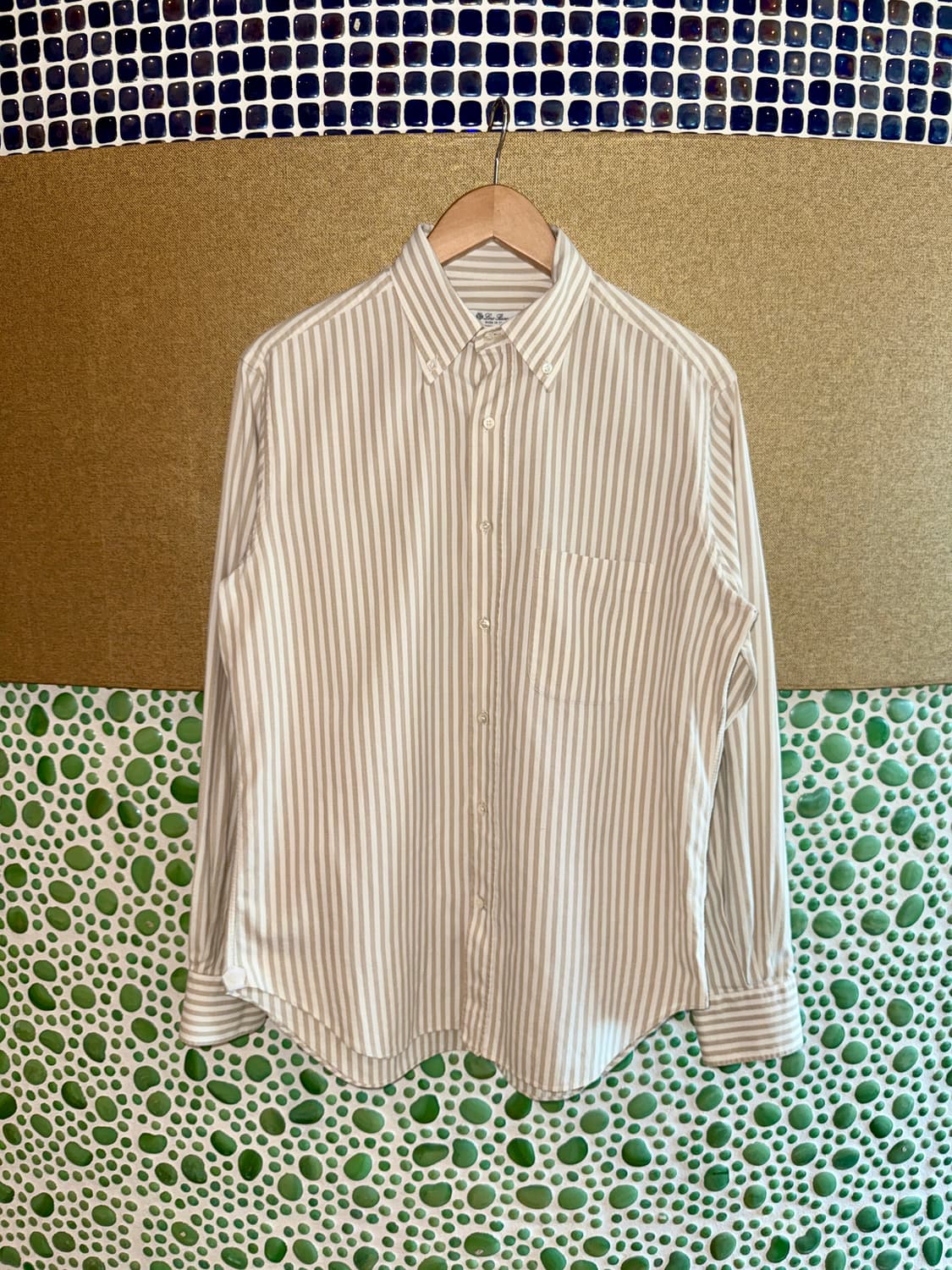 Loro Piana 코튼 카시미어 스트라이프 BD 셔츠 상품이미지1