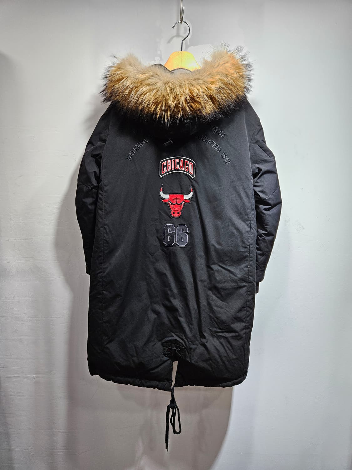NBA 시카고불스 라쿤털후드 오리털 야상 롱패딩 S 상품이미지9