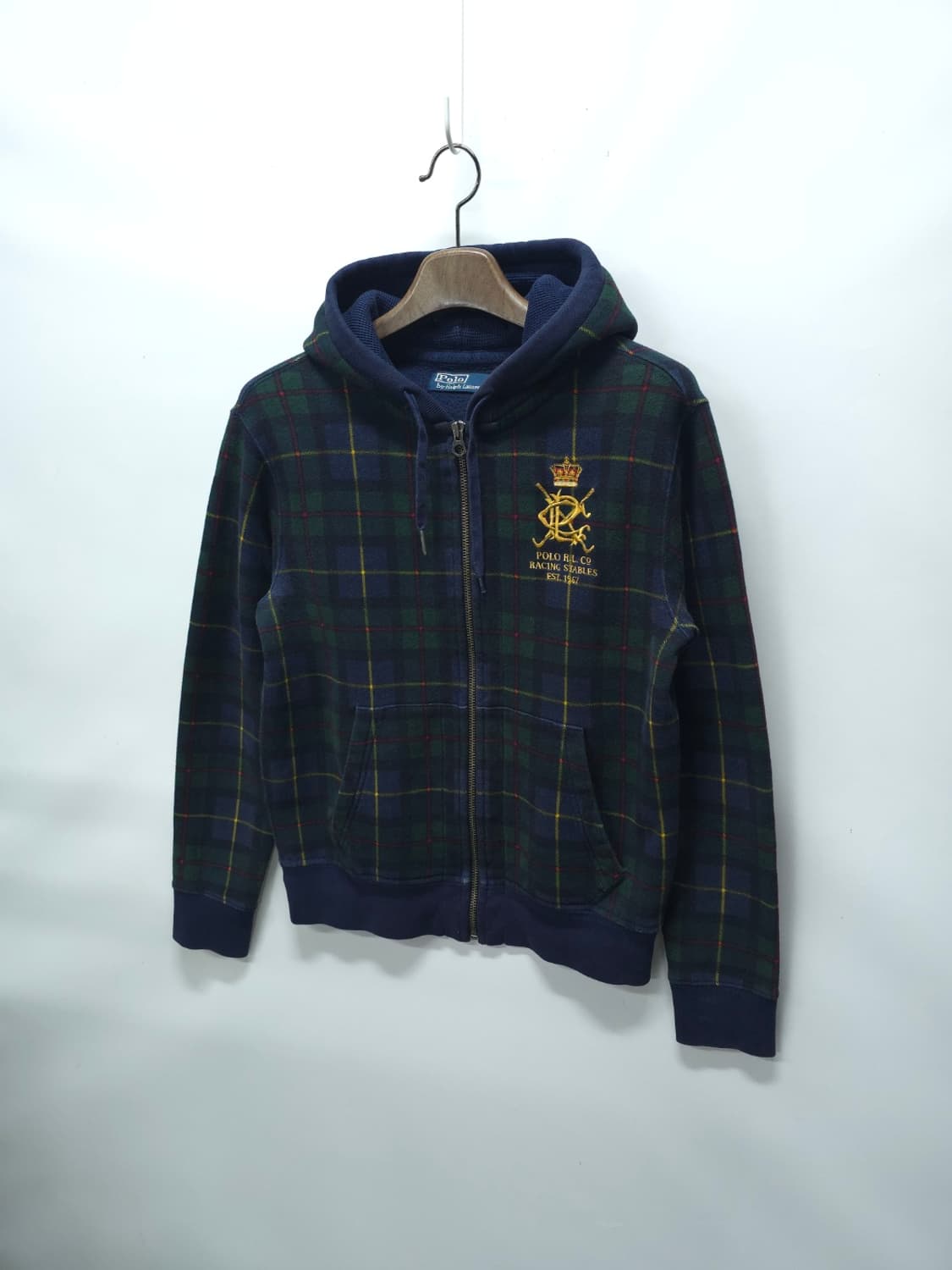 폴로 그린체크 양기모 후드집업 ( 여성66-66반 ) 상품이미지1
