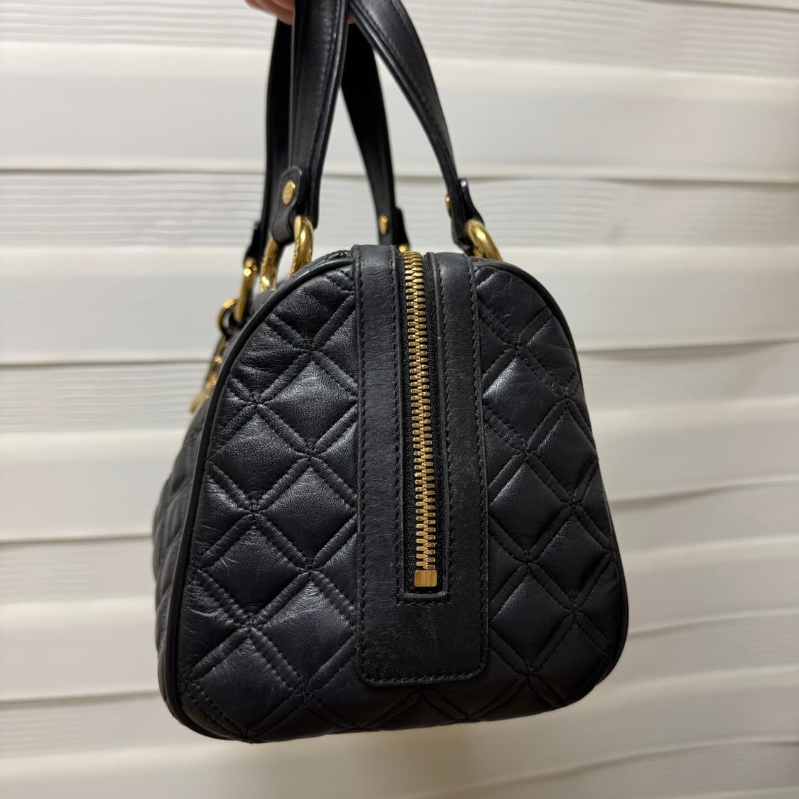 정품 MCM 퀄팅 금장 미니보스턴 토트백 상품이미지4