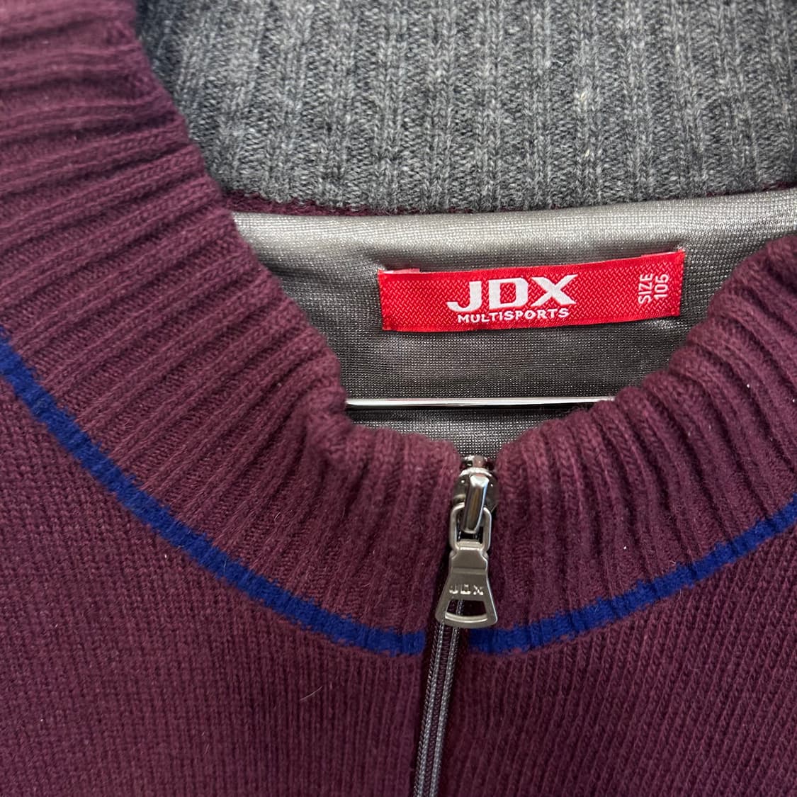 JDX 골프웨어 투톤 짜임 니트 집업 상품이미지3