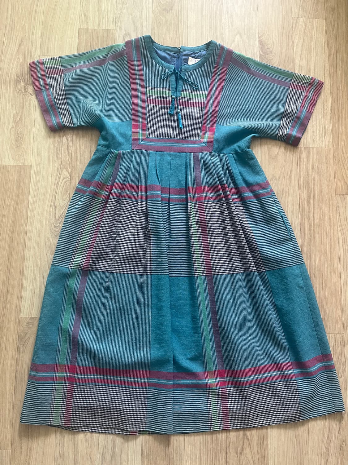 일본 빈티지 체크 원피스 모리걸 하구미 아오이유우 상품이미지1