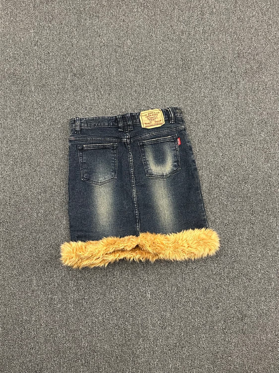S)Clio Jeans 빈티지 퍼 트리밍 데님 스커트 상품이미지7