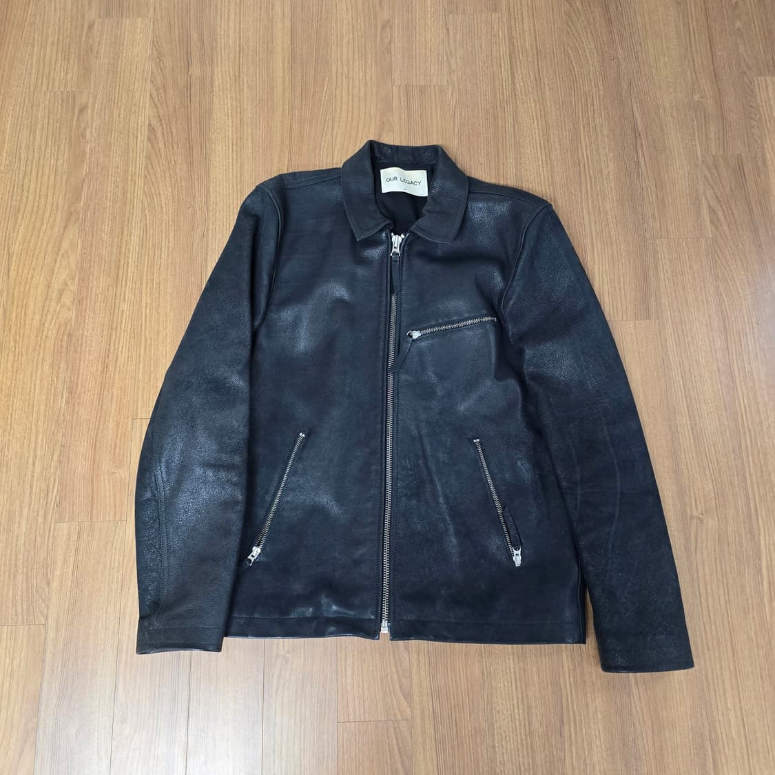 (48) 아워레가시 톤업 레더 자켓 블랙오일 상품이미지1