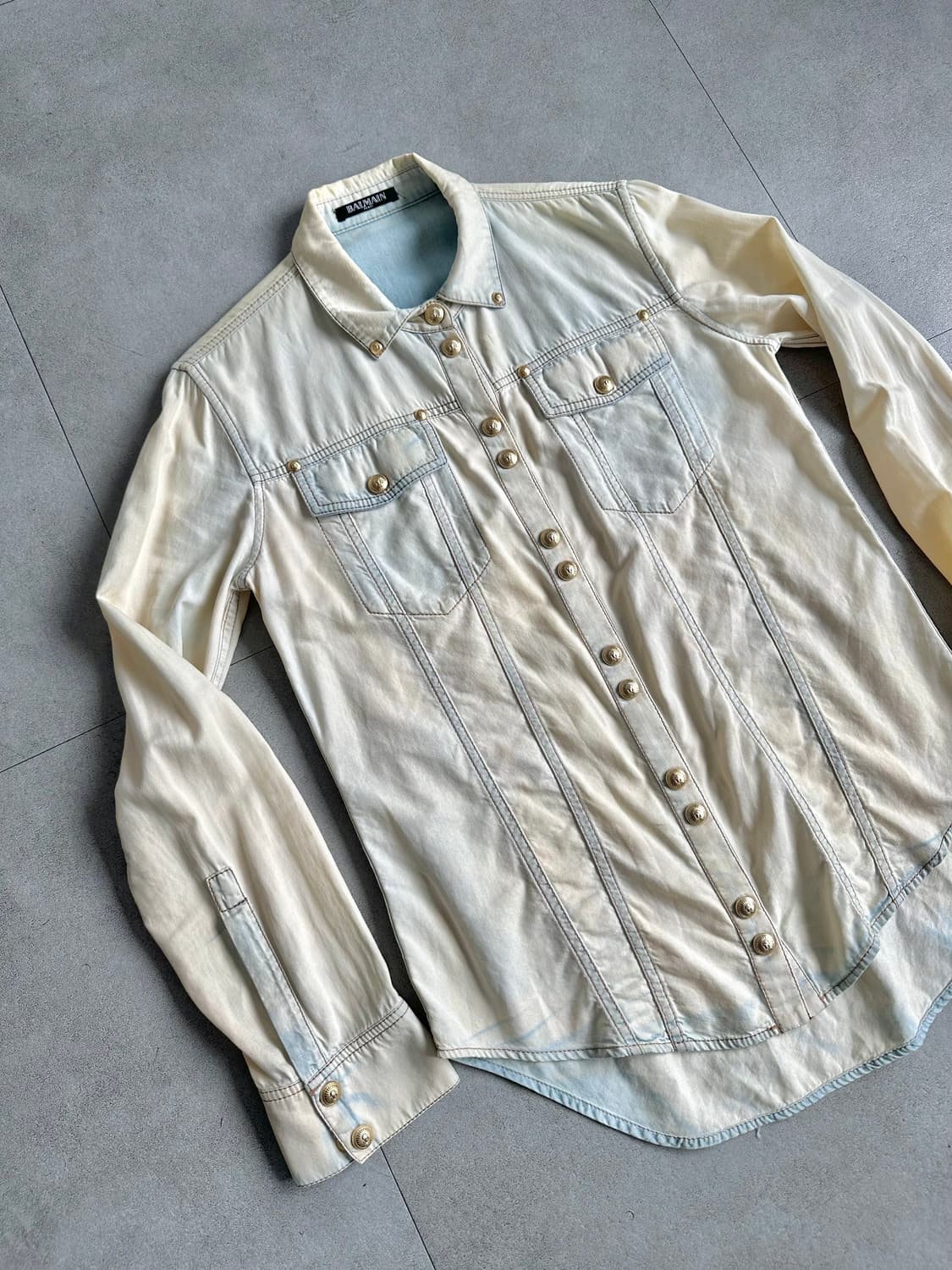 발망 아카이브 블리치 데님 셔츠 상품이미지3