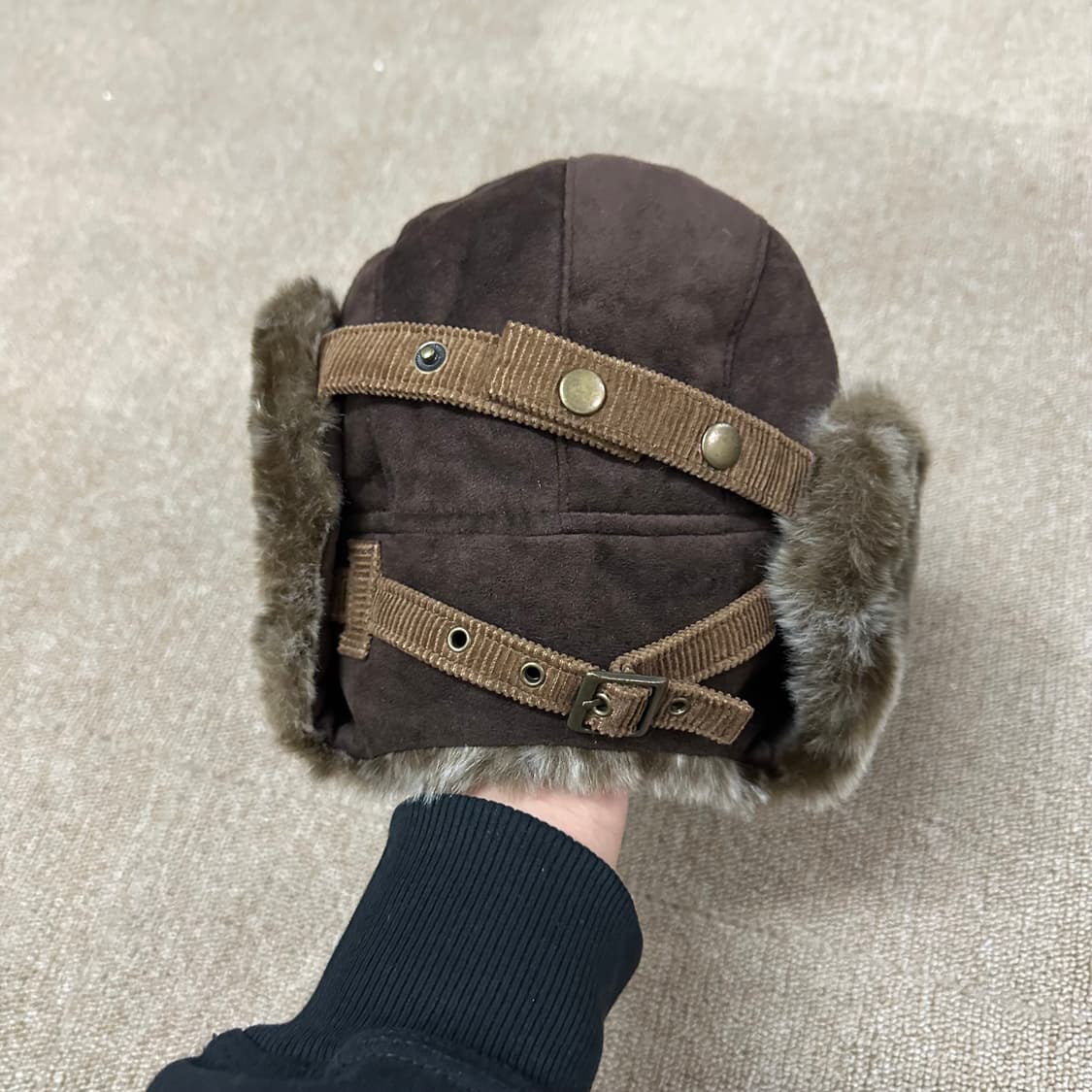 빈티지 브라운 트루퍼 햇 상품이미지3