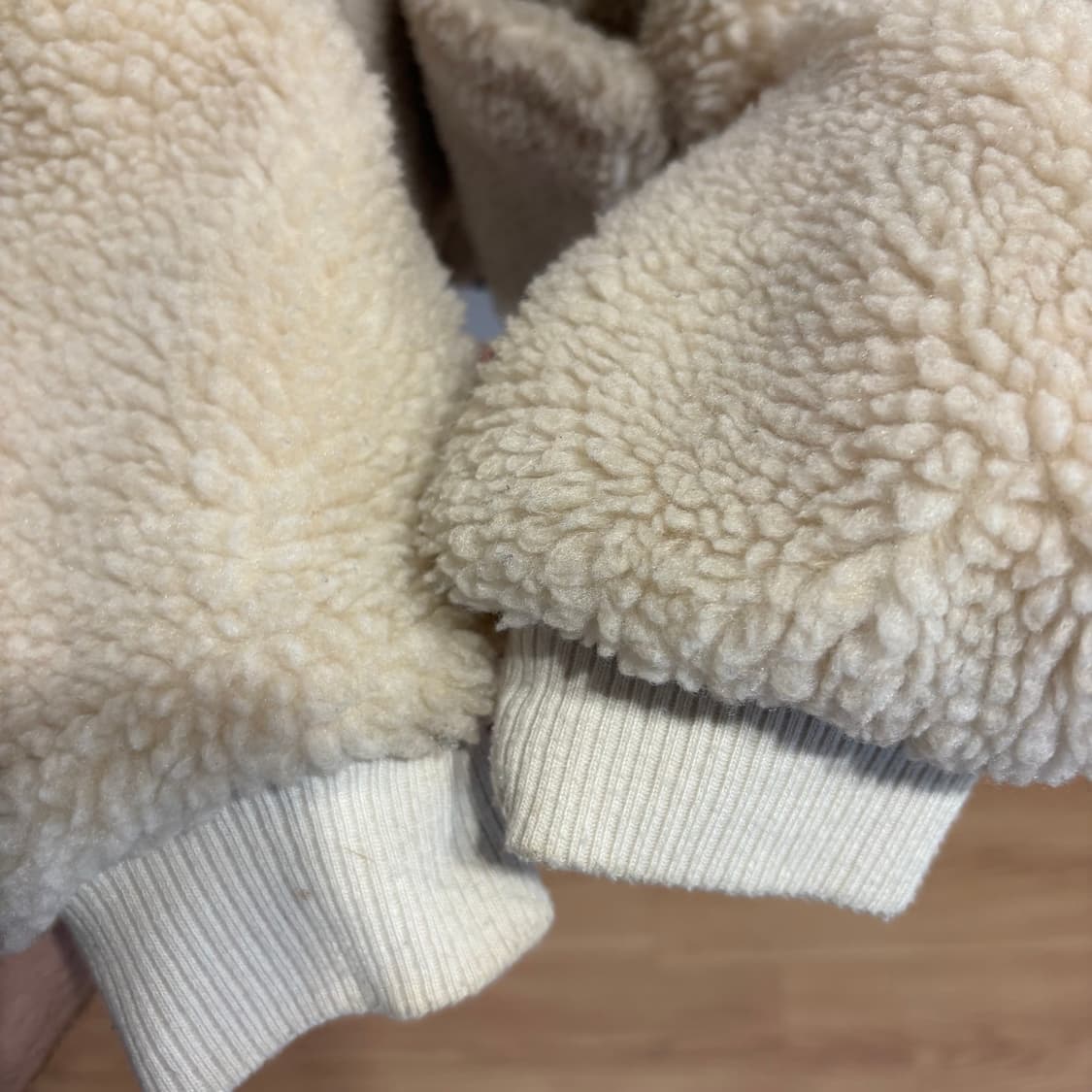 WVUR 뽀글이 후드 집업 M 아이보리 상품이미지4