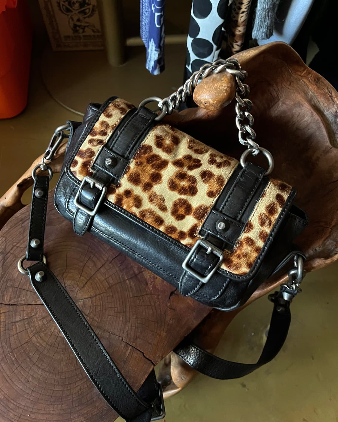 ASH Calf-Hair Trimming 2-Way Chain Bag 상품이미지3