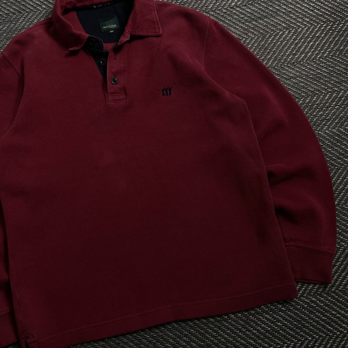 헨리코튼스 아카이브 자수로고 버건디 카라 롱슬리브 y 4162 상품이미지3