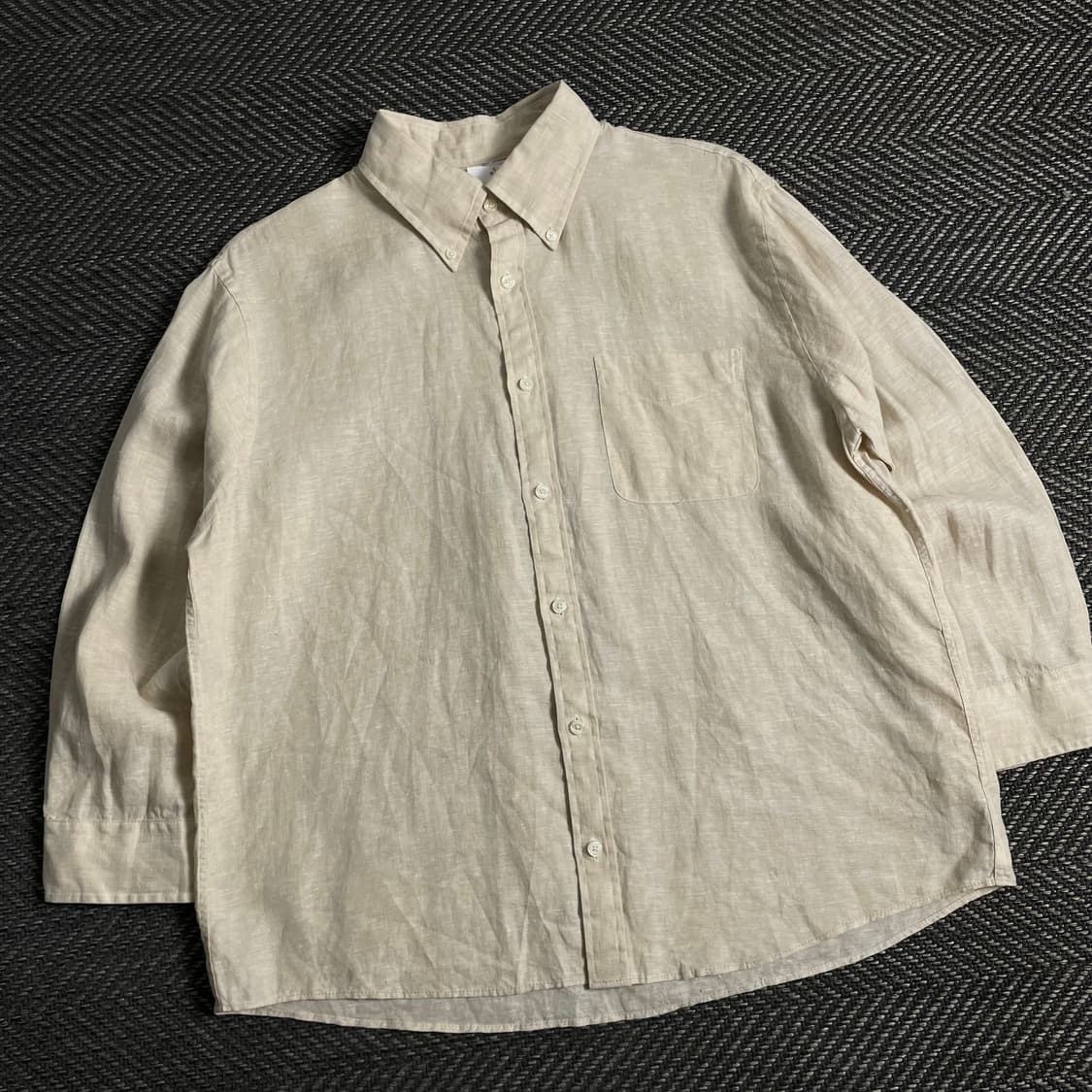 브룩스 브라더스 베이지 미니멀 린넨 셔츠y 3696 상품이미지1