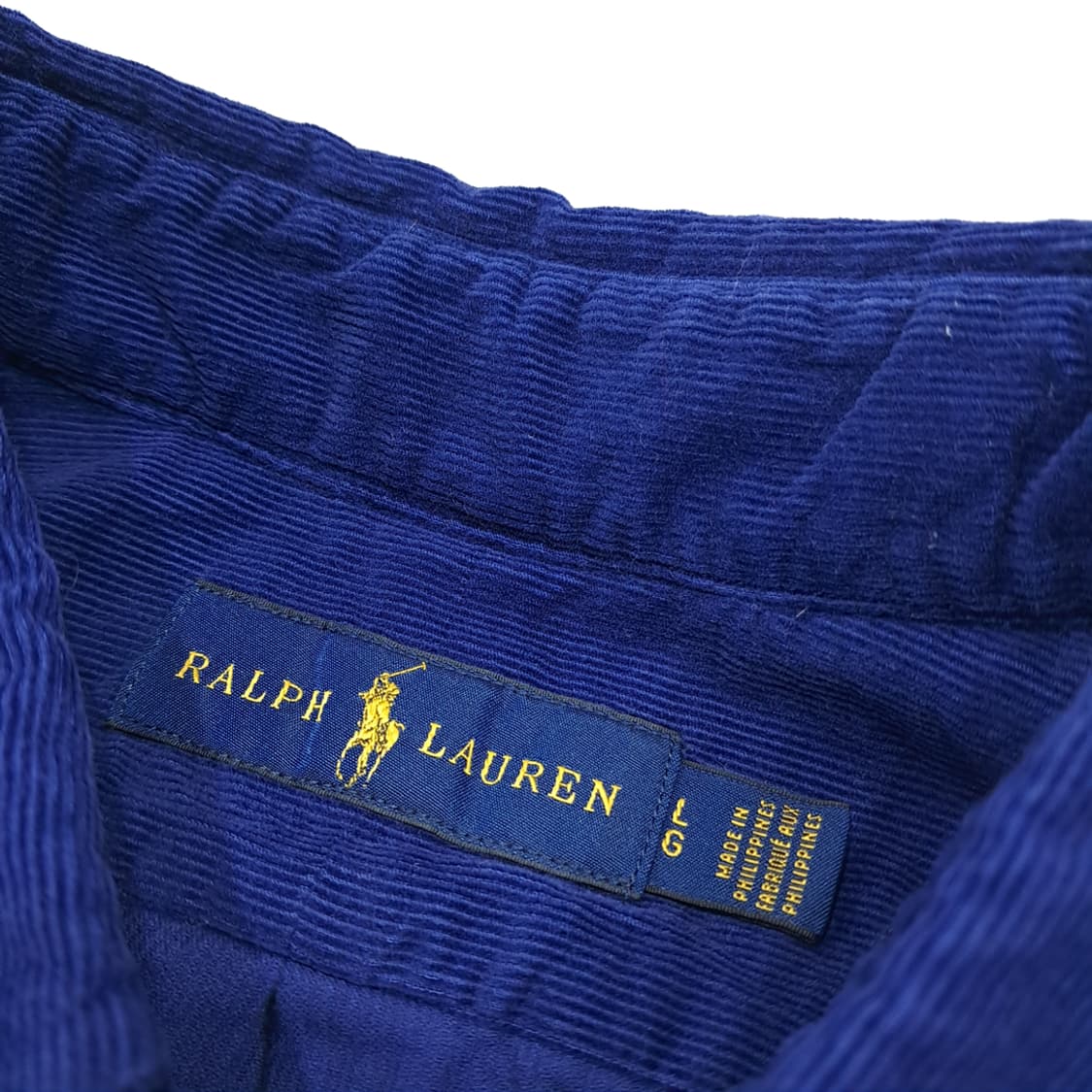 CL797 L 폴로 00s 파인웨일 로얄블루 핀코듀로이 셔츠 남방 상품이미지3