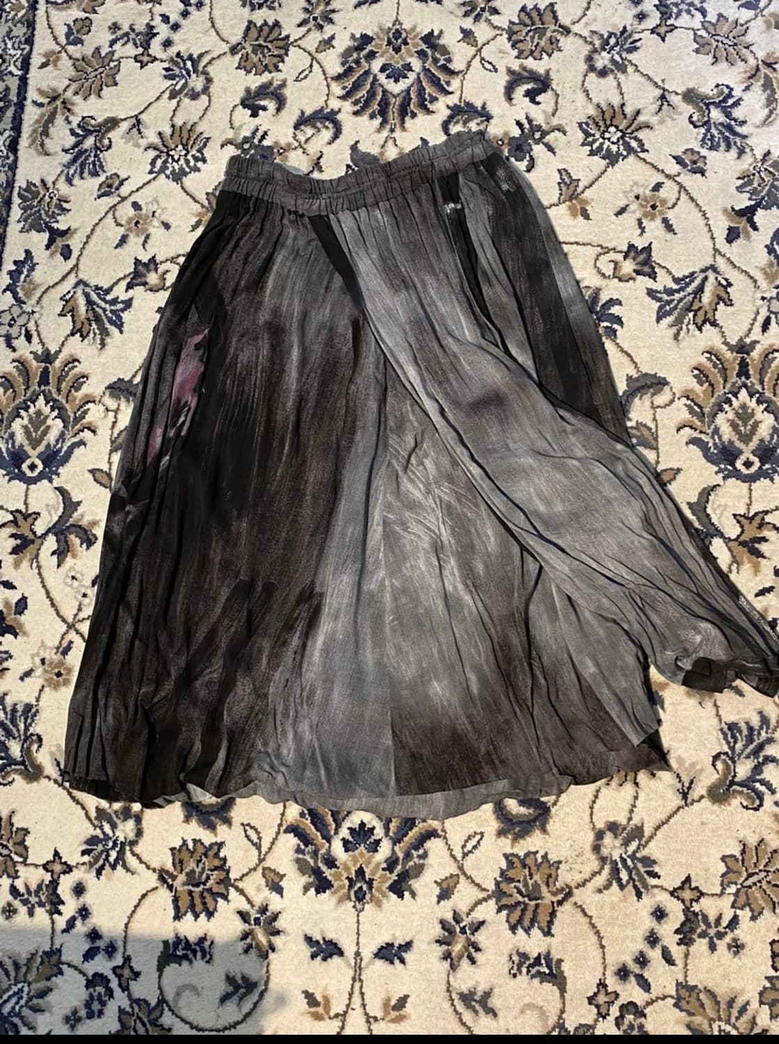 요지야마모토 블랙 시어스커트 1사이즈 상품이미지1