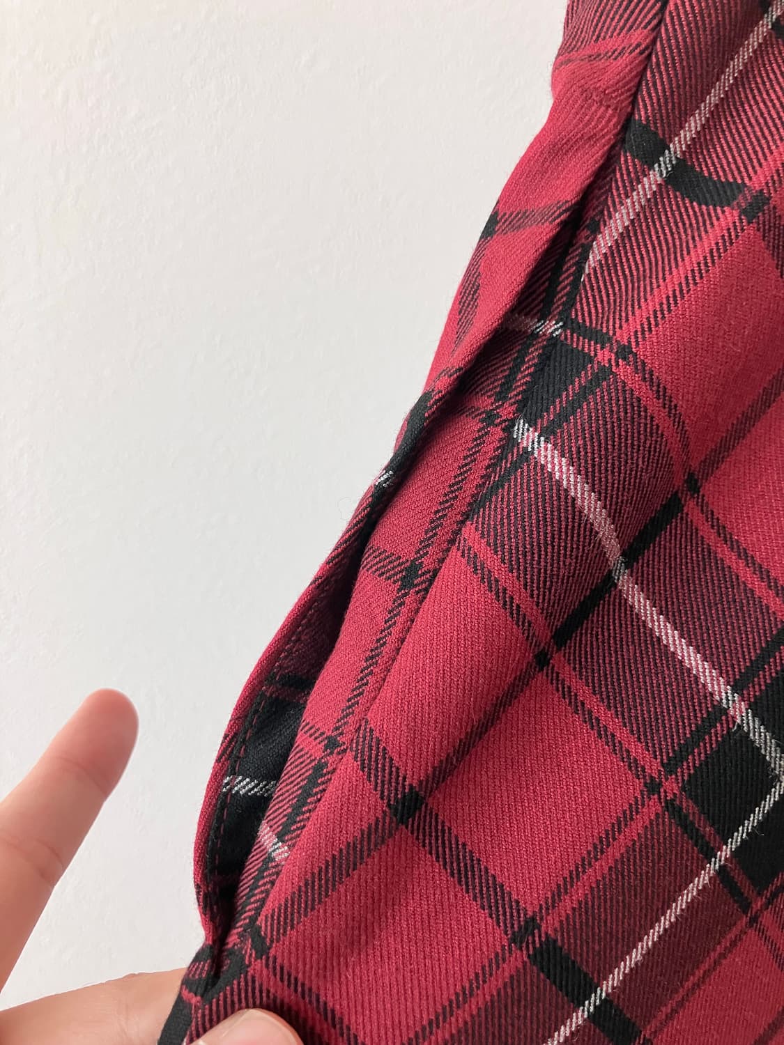 유니클로 일본판 레드체크무늬 플레어 스커트 A라인스커트 상품이미지4