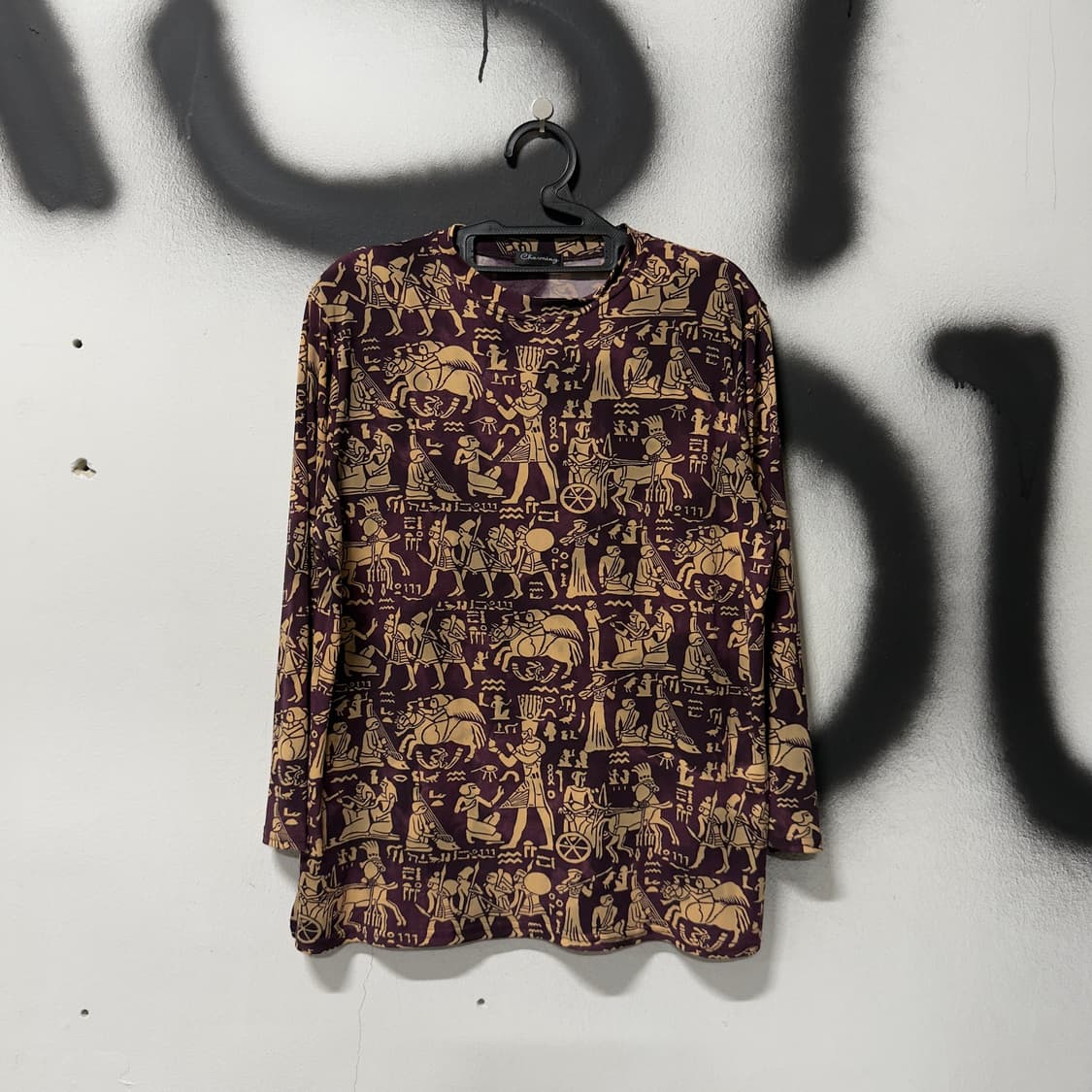 VTG 빈티지 고대 그리스 에스닉 패턴 롱 슬리브 상품이미지1
