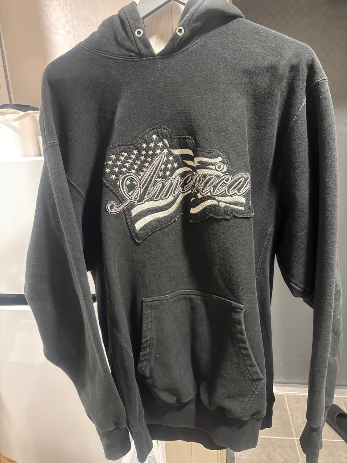 Steve & Barry's 빈티지 America 자수 후드 L 상품이미지1