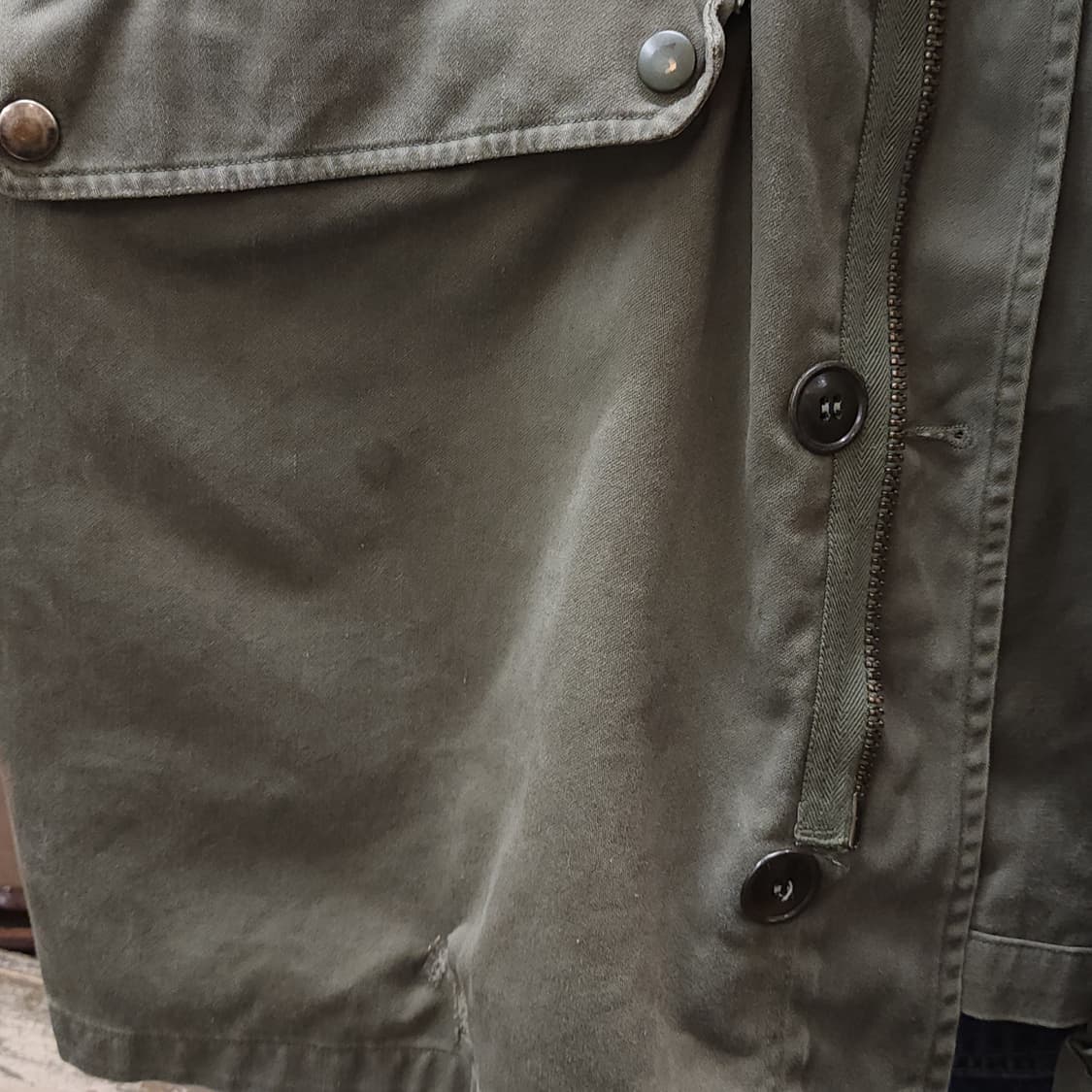 빈티지 프랑스군 m64 밀리터리 모즈파카 올리브 그린 페이딩 92C 상품이미지8