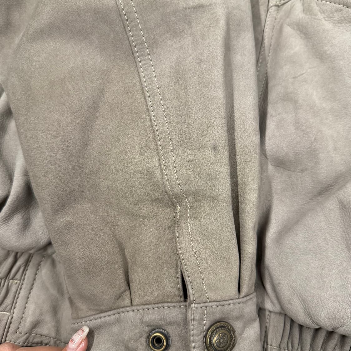 [ M ] 90s 빈티지 유러피안 쉐입 플라이트 보머 가죽 레더 자켓 상품이미지8