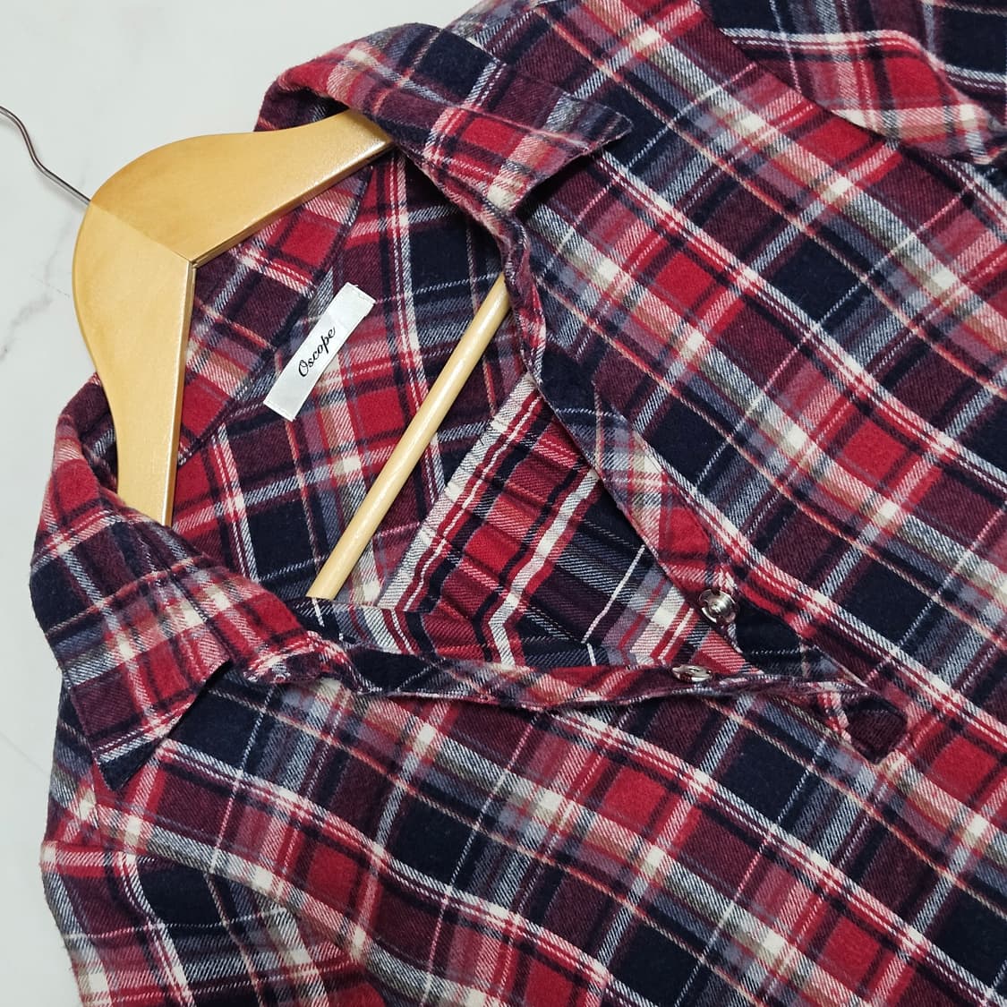 Oscope JPN 일본빈티지 풀오버 체크 블라우스 상품이미지2