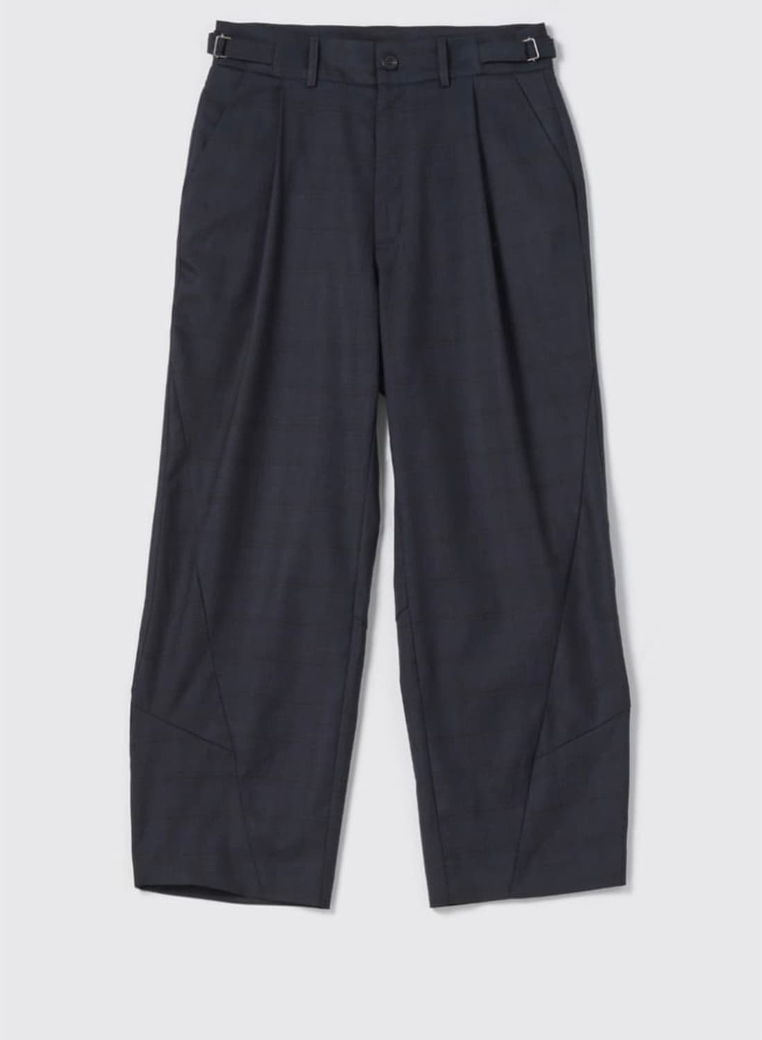 해칭룸 트라이앵글 트라우저 네이비 체크 울 S 상품이미지1