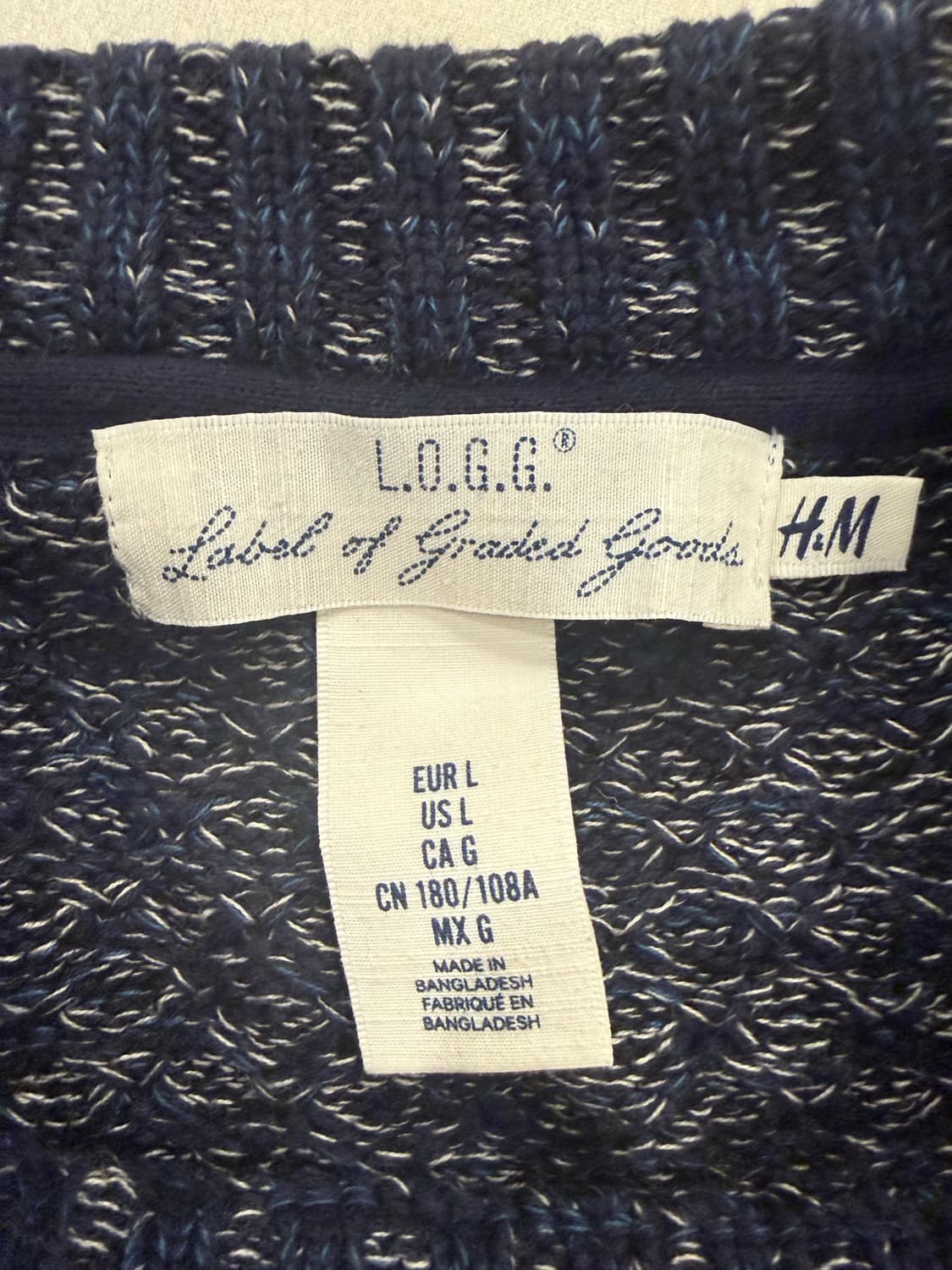 (L) 자라 네이비 코튼니트 상품이미지3