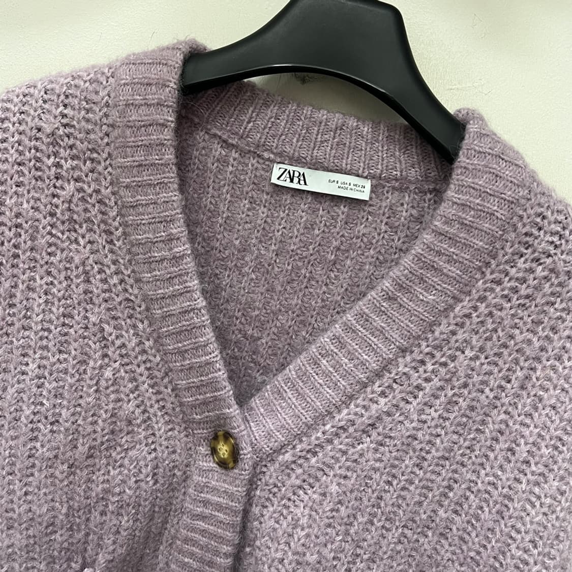 ZARA 자라 오버핏 앙고라 울 니트 가디건 S 상품이미지3