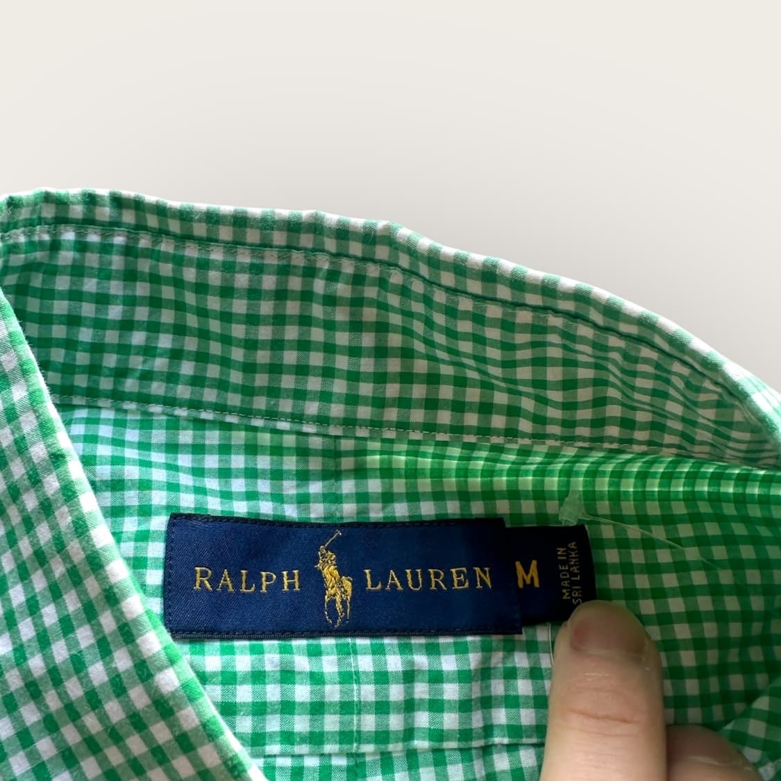 폴로 랄프로렌 그린 깅엄 체크 셔츠 남방 상품이미지3