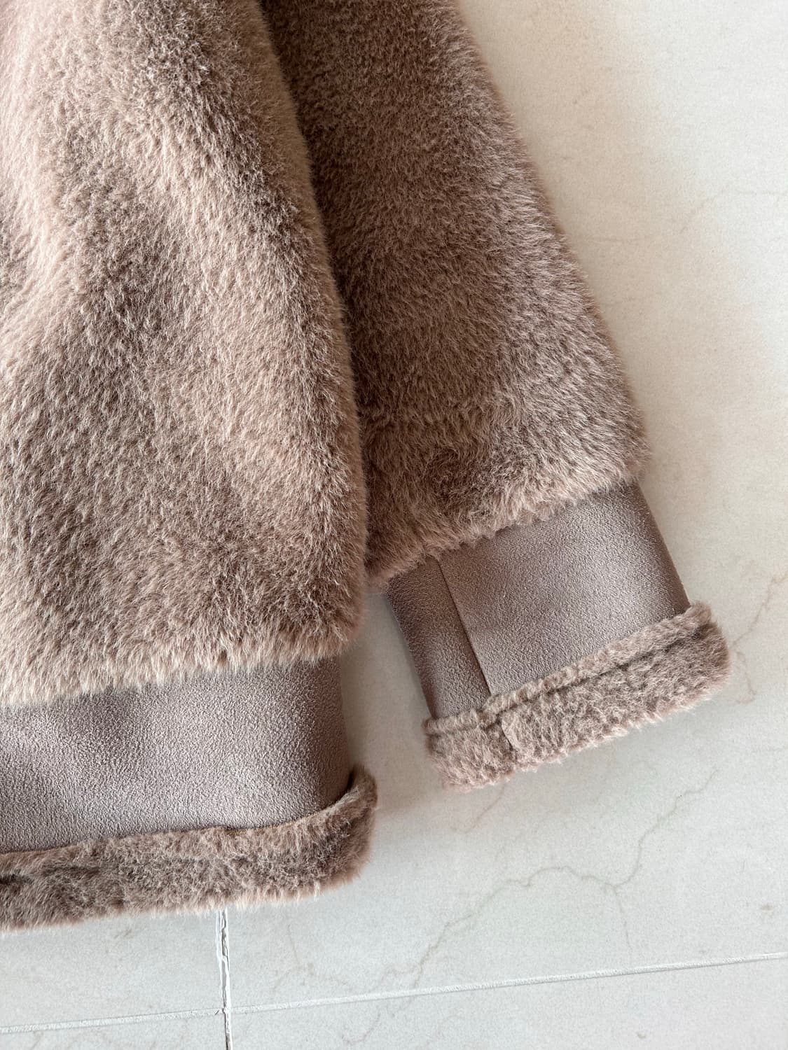 무스탕 퍼 자켓 브라운 상품이미지4