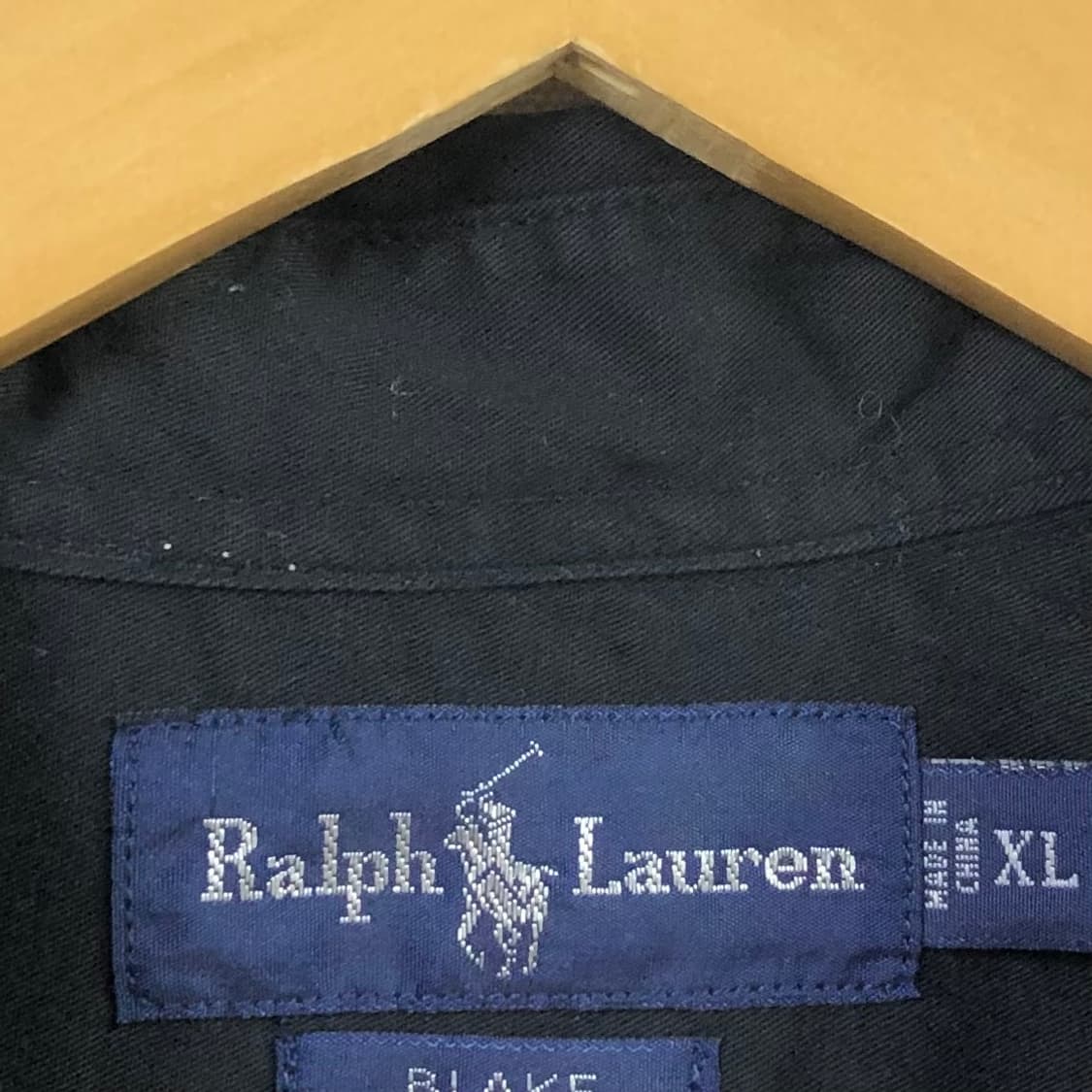 XL 폴로 블랙 솔리드코튼 셔츠 상품이미지3