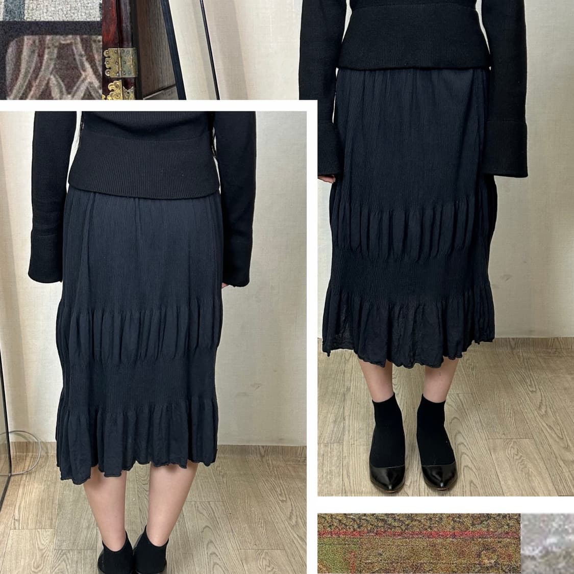 이세이미야케 립 니트 스커트 상품이미지1